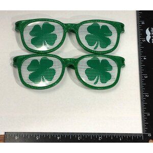St. Patricks Day Shamrock Glasses 2-Piece Set Green Plastic